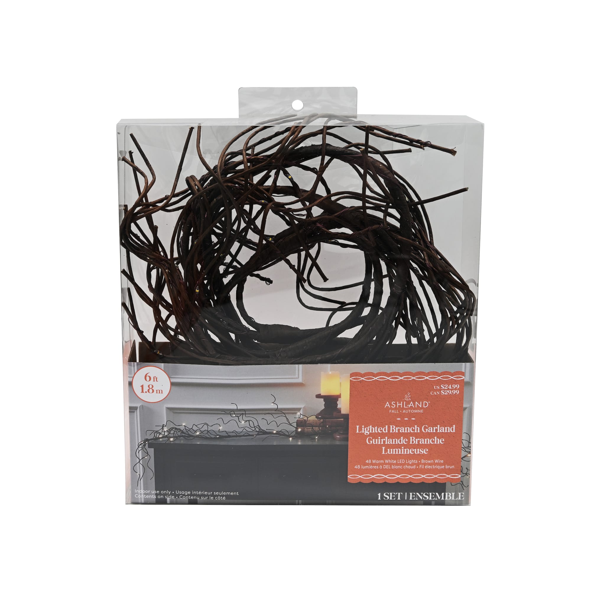 48ct. Amber LED Lighted Branch Garland by Ashland®